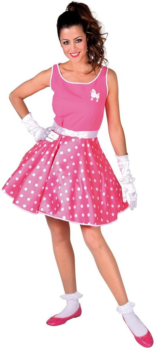 Rock & Roll Kostuum | Roze Rock And Roll Boogie Woogie | Vrouw | Medium | Carnaval kostuum | Verkleedkleding